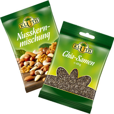 KLUTH Beutel Nusskernmischung und Chiasamen