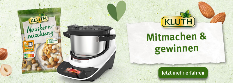 Mit KLUTH 5 Bosch Cookit gewinnen Eine Tüte KLUTH Nusskernmischung und ein Bosch Cookit