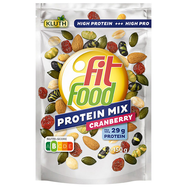 Tüte KLUTH Fit Food Protein Mix Cranberry